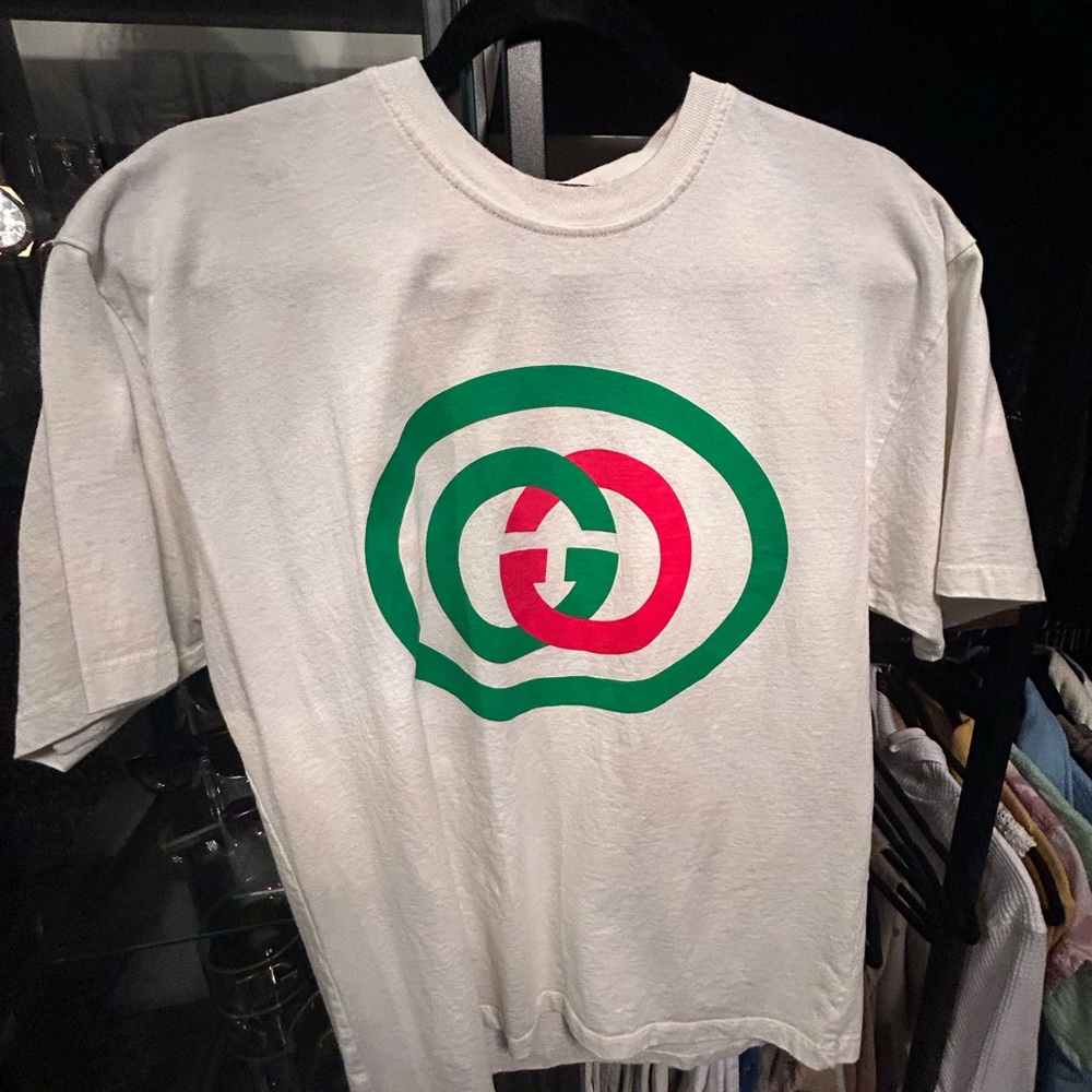 Gucci Ivory Top with Vibrant Stripes